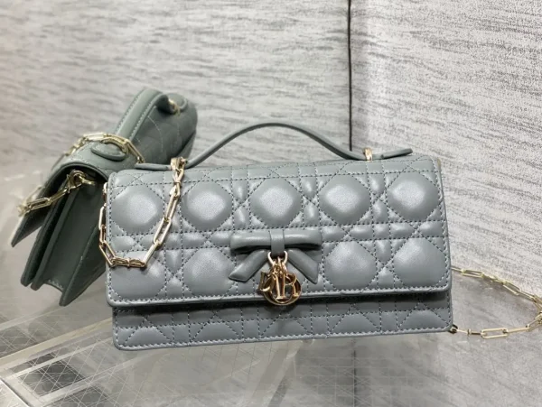 Dior Quilted Bow Charm Clutch with Chain Strap image 1