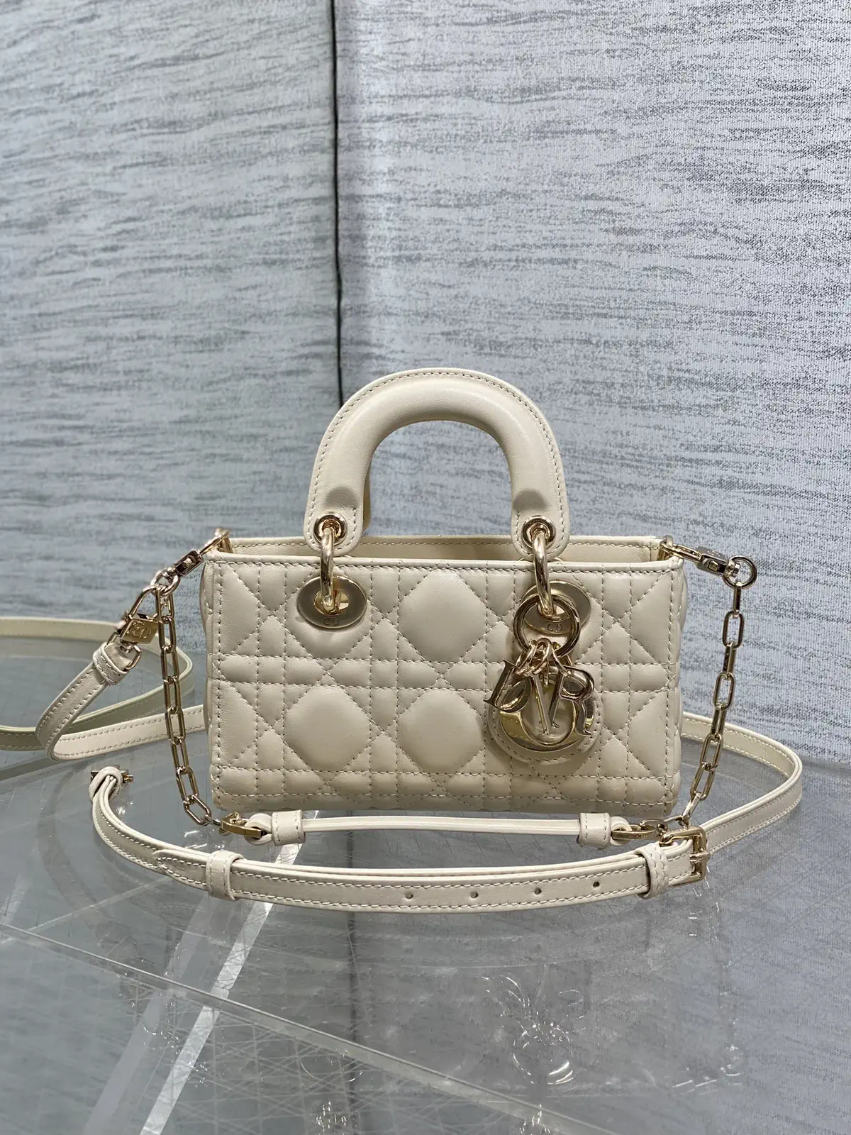 Dior D-Joy Quilted Top Handle Bag image 1
