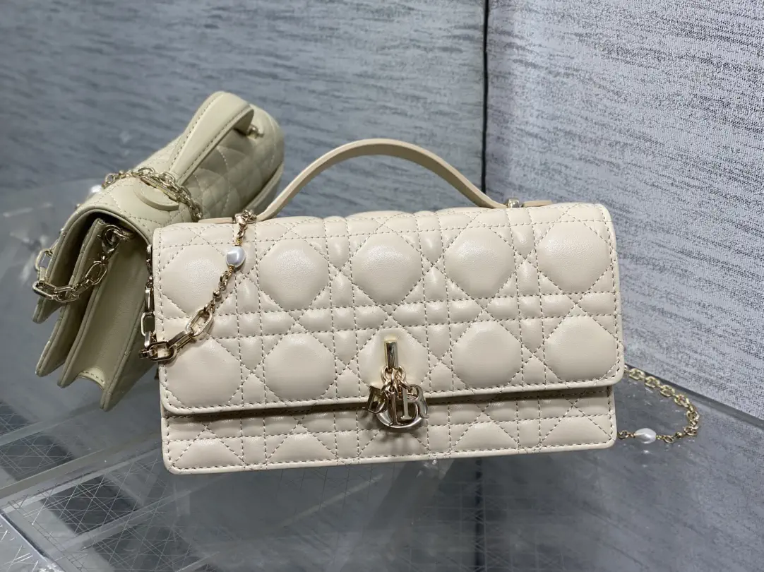 Dior Quilted Pearl Chain Clutch image 1
