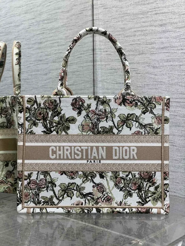 Dior Floral Embroidered Book Tote Bag image 1
