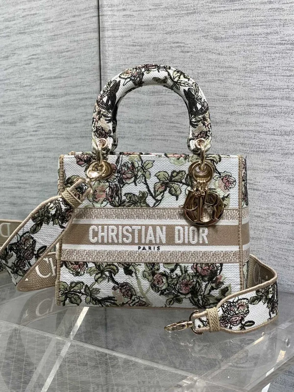 Dior Floral Embroidered Lady D-Lite Top Handle Bag image 1