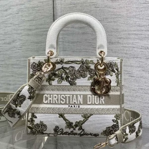 Dior Floral Embroidered Top Handle Bag image 1