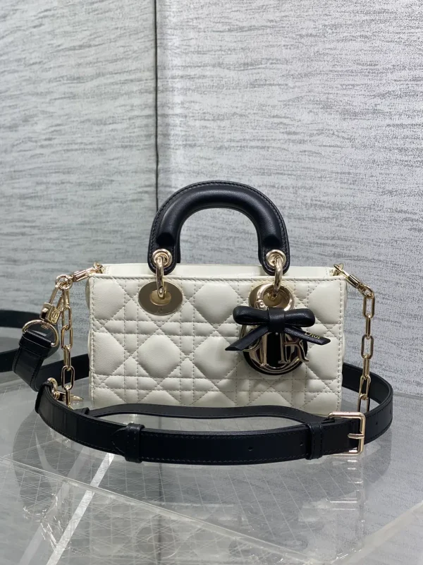 Dior Quilted Mini Top Handle Bag with Bow Detail image 1