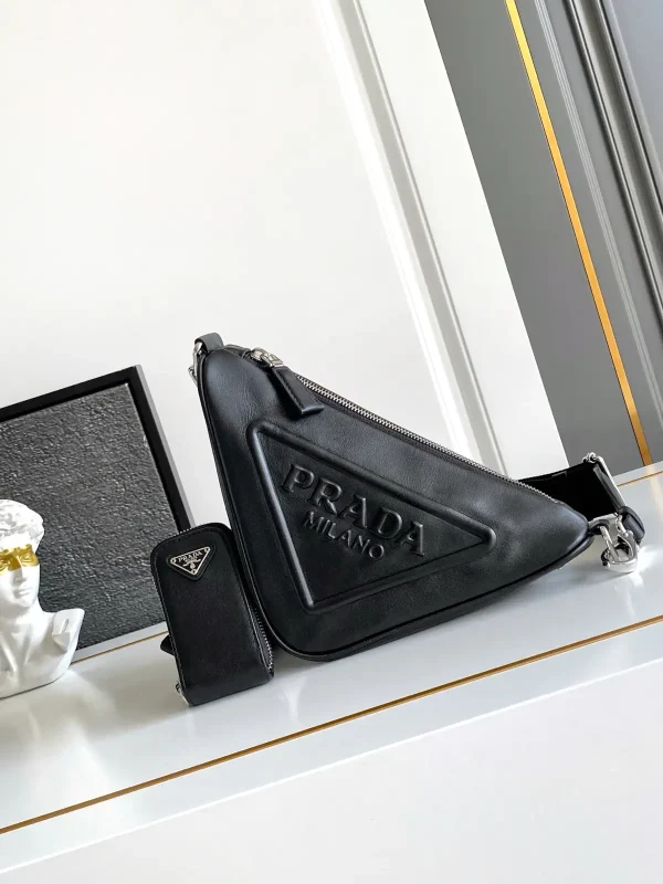 Prada Embossed Logo Triangle Crossbody Bag image 1