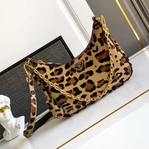 Prada Leopard Print Hobo Shoulder Bag image 1