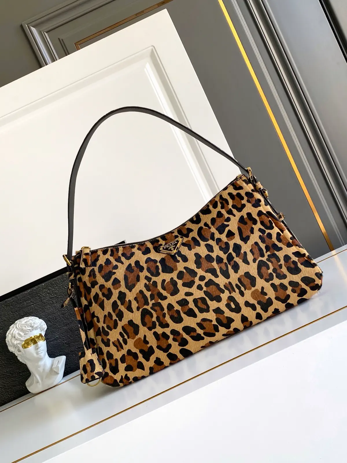 Prada Leopard Print Hobo Shoulder Bag image 1