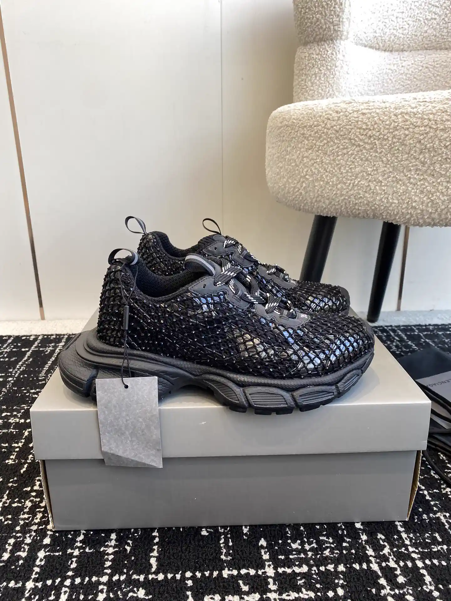 3XL Sneaker Rhinestone Mesh Chunky Sneakers image 1