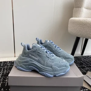 Balenciaga Triple S Denim Chunky Sneakers image 1