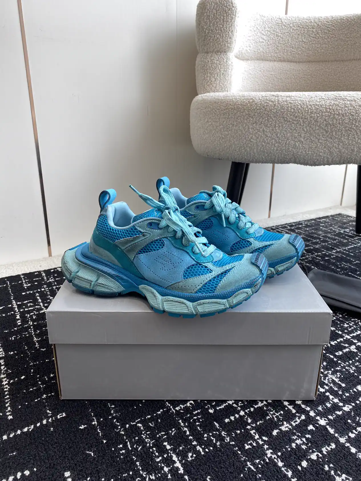 Balenciaga 3XL Distressed Chunky Running Shoes image 1