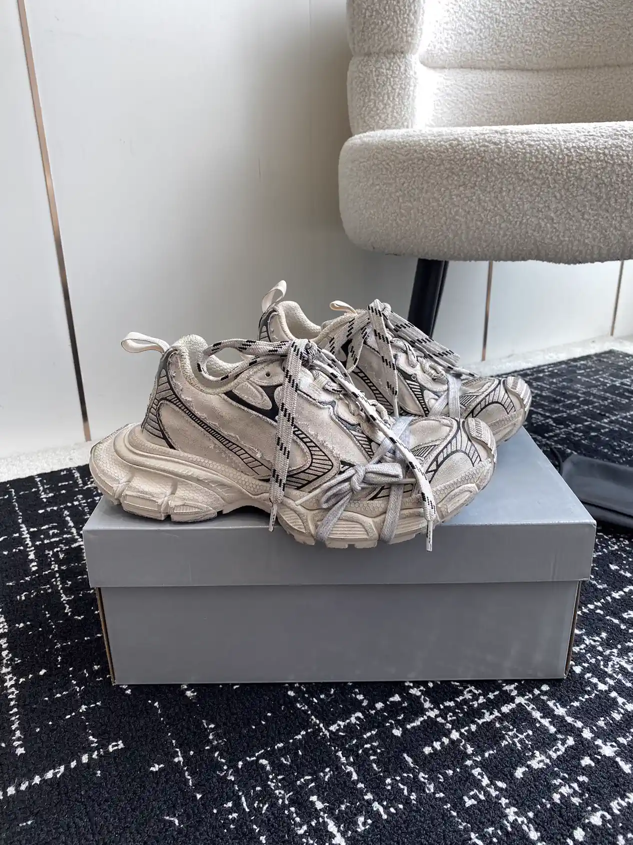 Balenciaga 3XL Distressed Canvas Dad Sneakers image 1