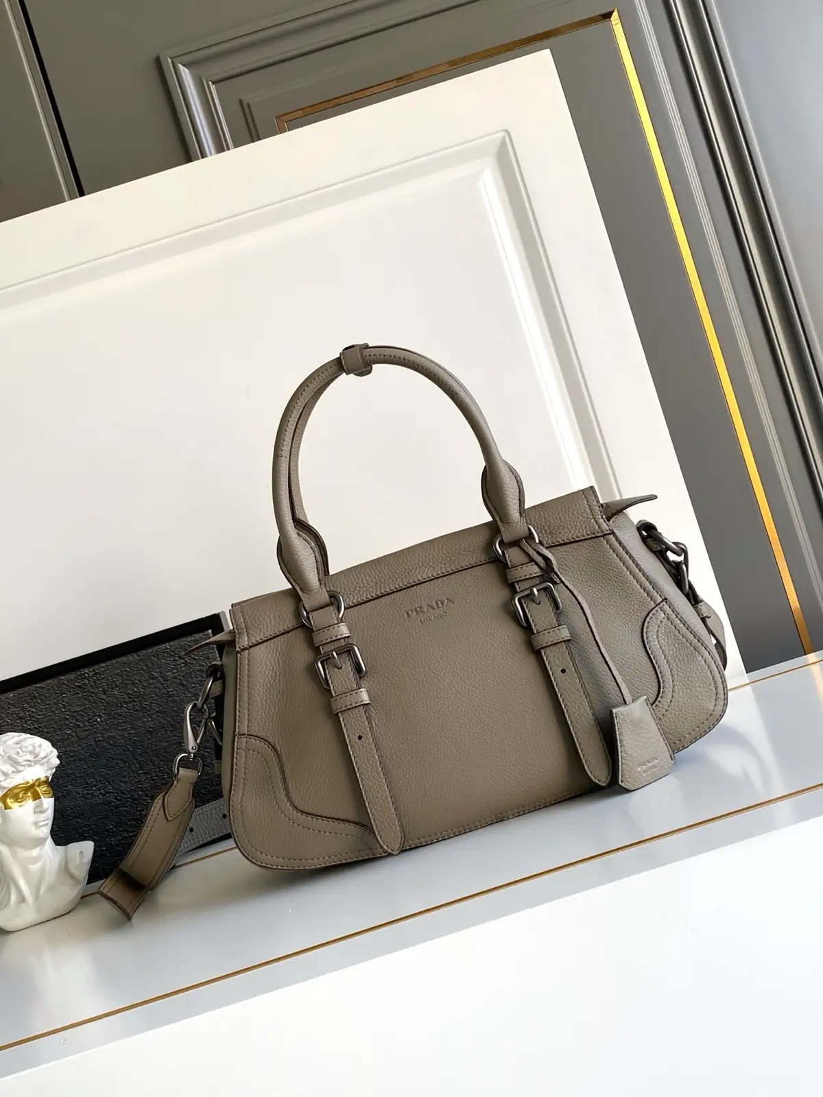 Prada Leather Top Handle Bag image 1