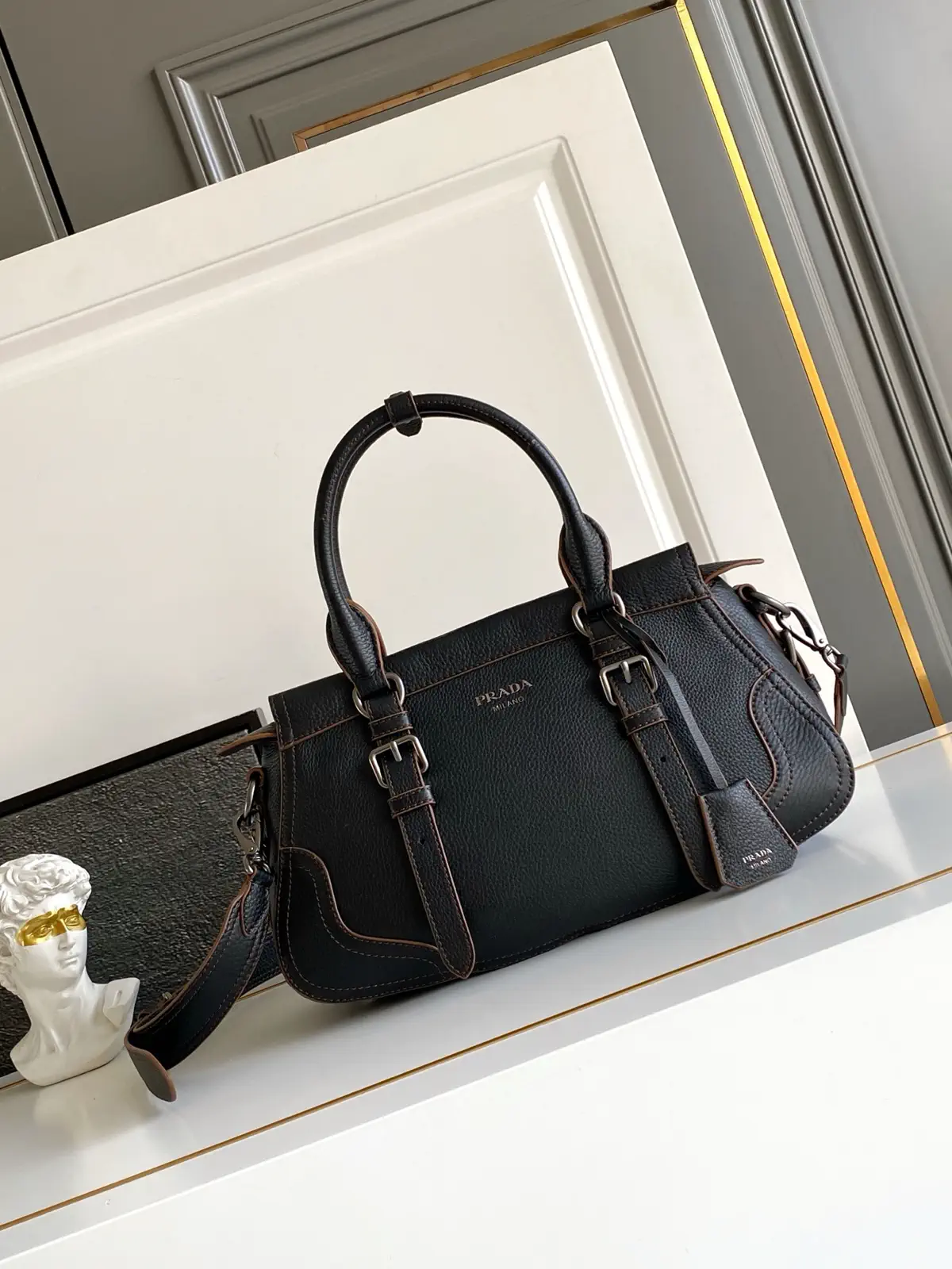 Prada Leather Top Handle Bag image 1