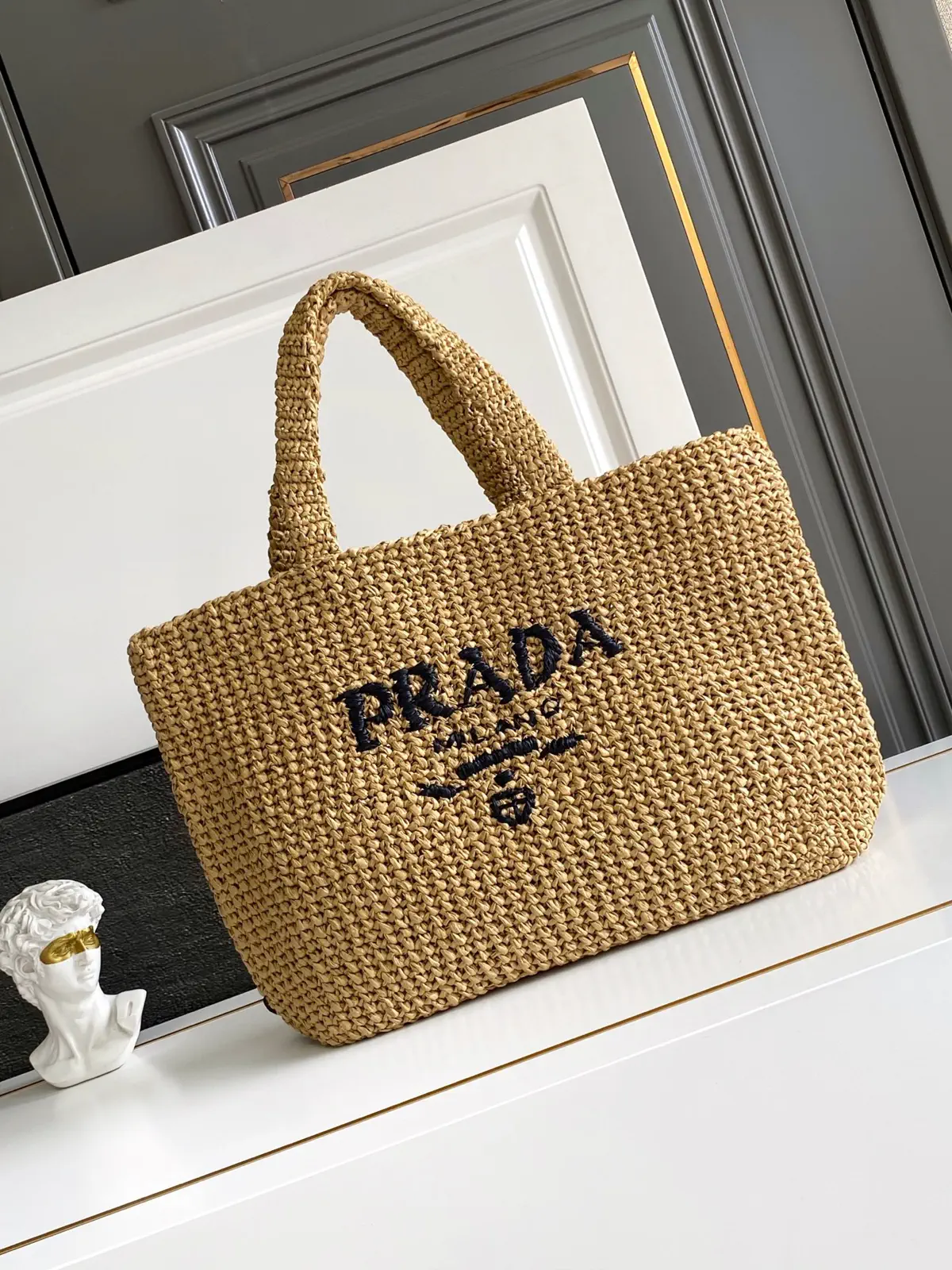 Prada Woven Straw Tote Bag image 1