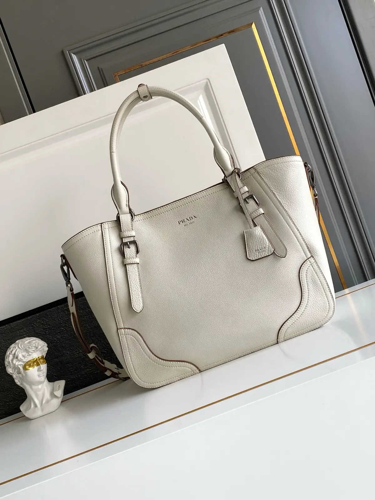 Prada Leather Top Handle Tote Bag image 1