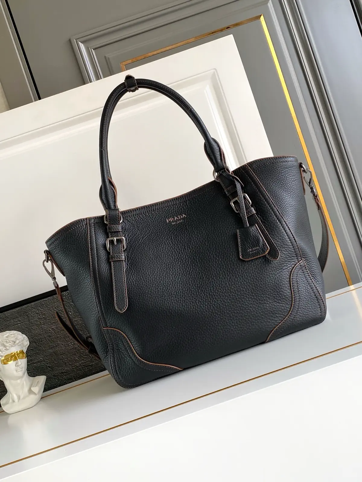 Prada Leather Top Handle Bag image 1