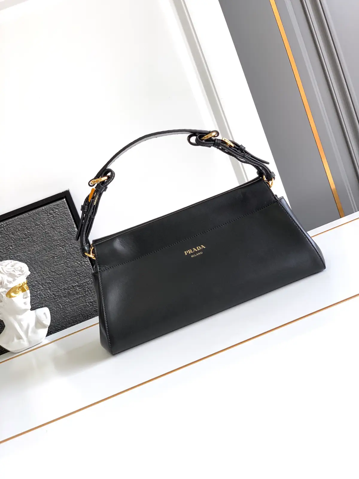 Prada Leather Top Handle Shoulder Bag image 1