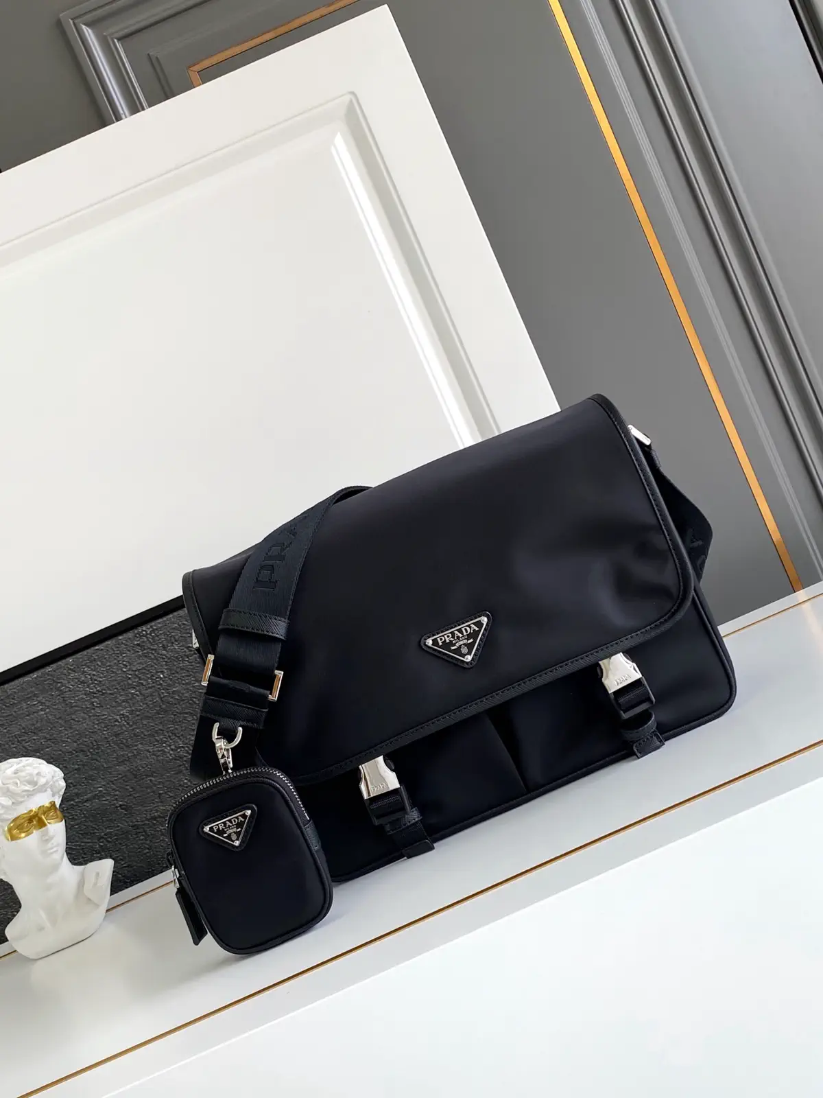 Prada Nylon Flap Messenger Bag image 1
