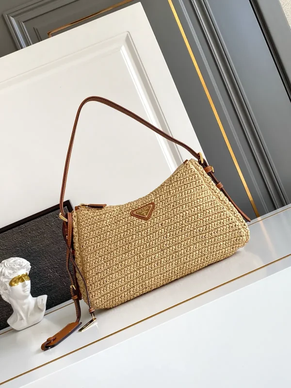 Prada Straw Shoulder Bag image 1