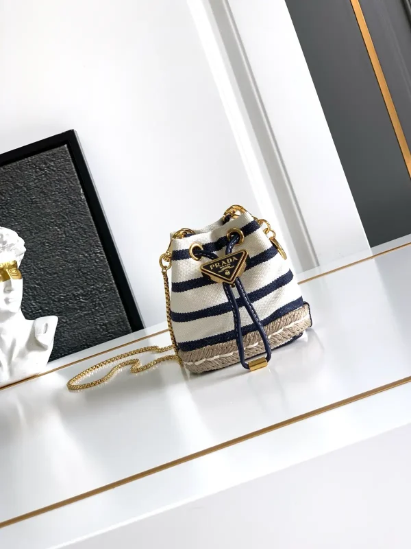 Prada Striped Mini Bucket Bag image 1