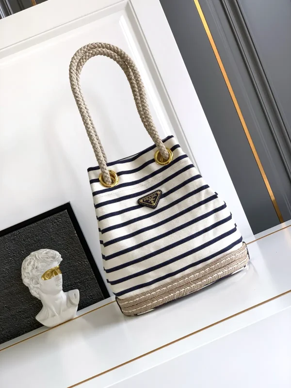Prada Striped Nautical Bucket Bag image 1