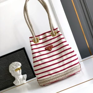 Prada Striped Nautical Bucket Bag image 1