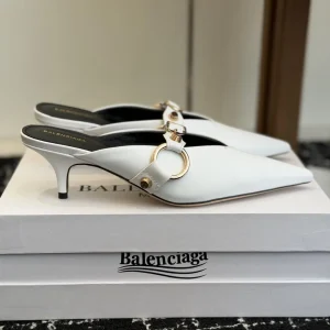 Balenciaga Pointed Toe Buckle Mule Heels image 1
