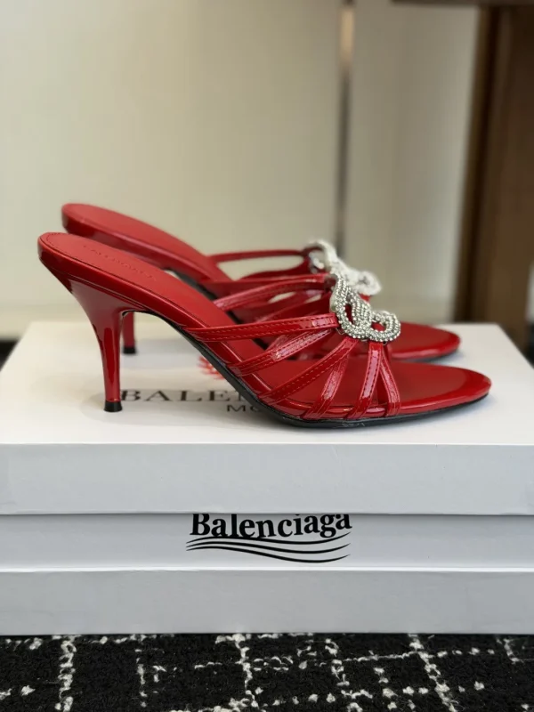 Balenciaga 26ss Double B Buckle High Heel Mule Sandals image 1
