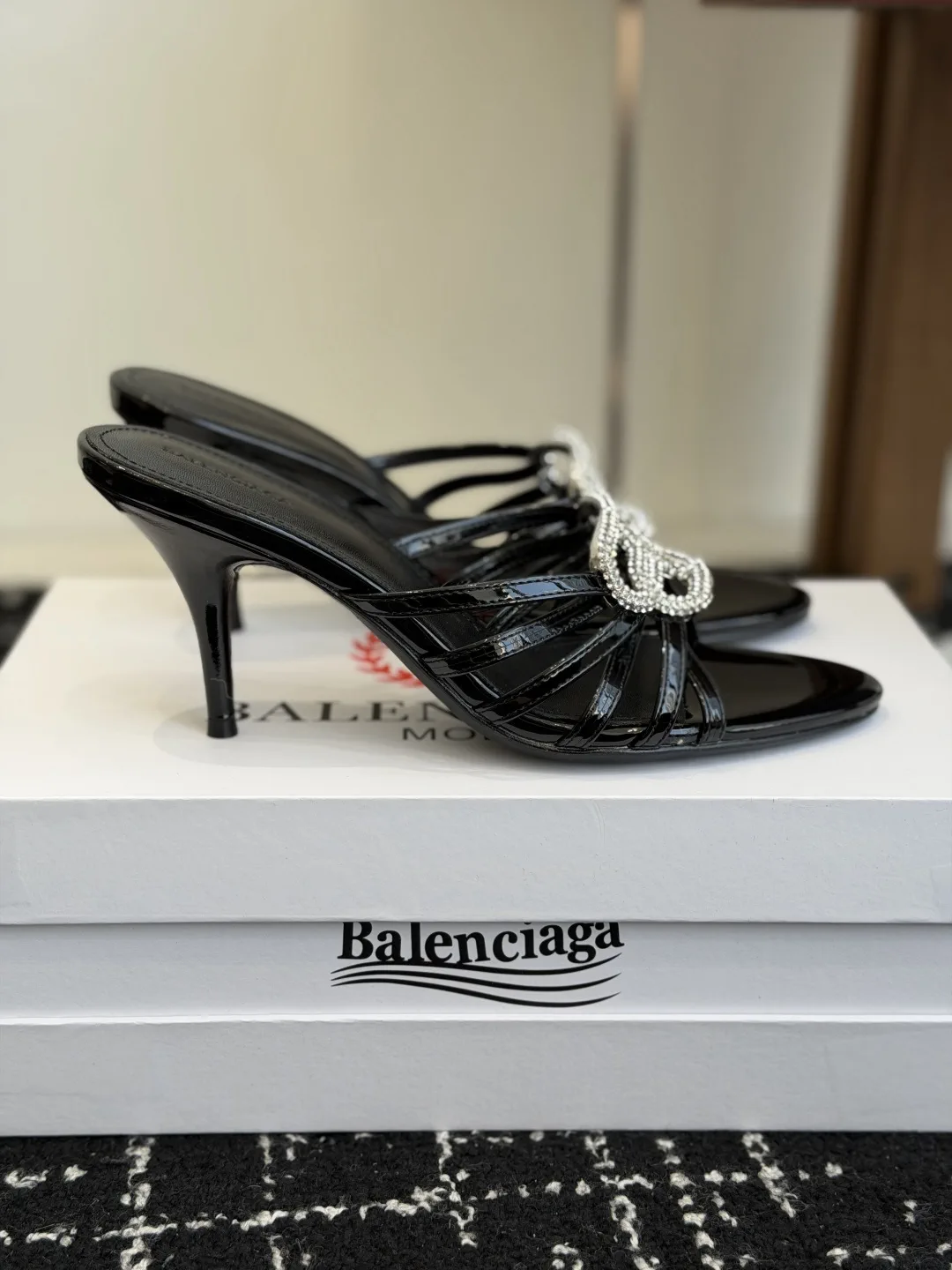 Balenciaga 26ss Double B Buckle High Heel Mule Sandals image 1