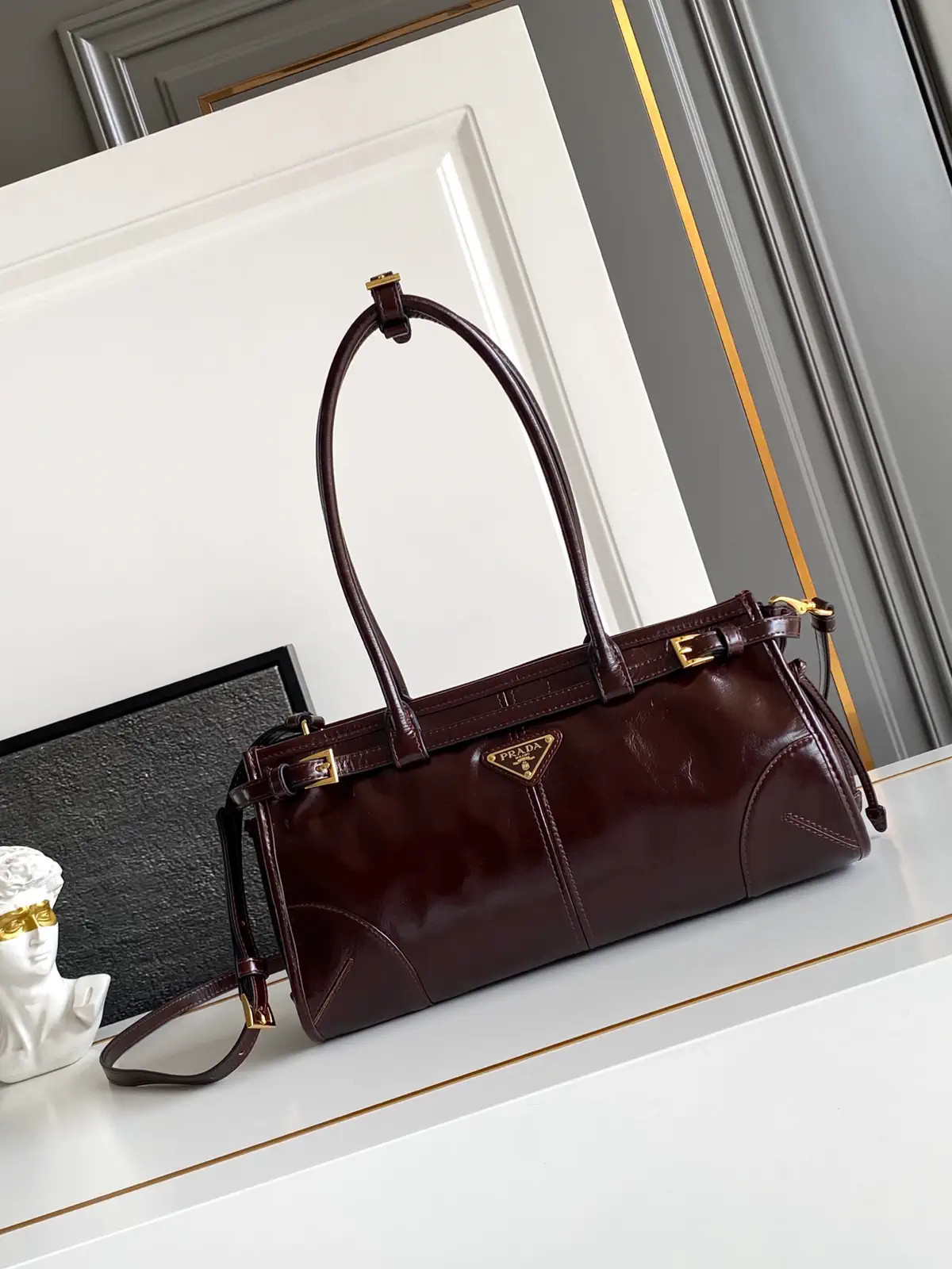 Prada Leather Top Handle Crossbody Bag image 1