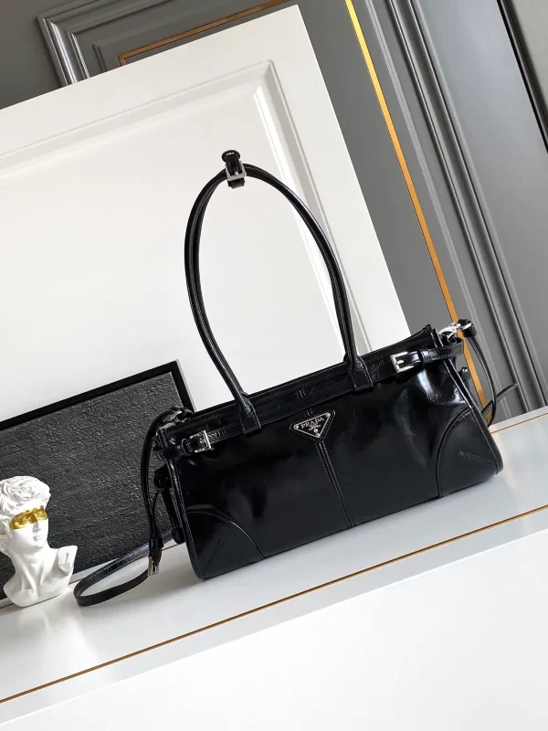 Prada Glossy Leather Top Handle Crossbody Bag image 1