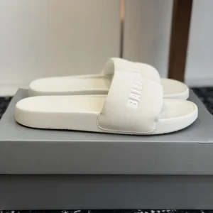 Balenciaga Solid Color Embossed Logo Slide Sandals image 1