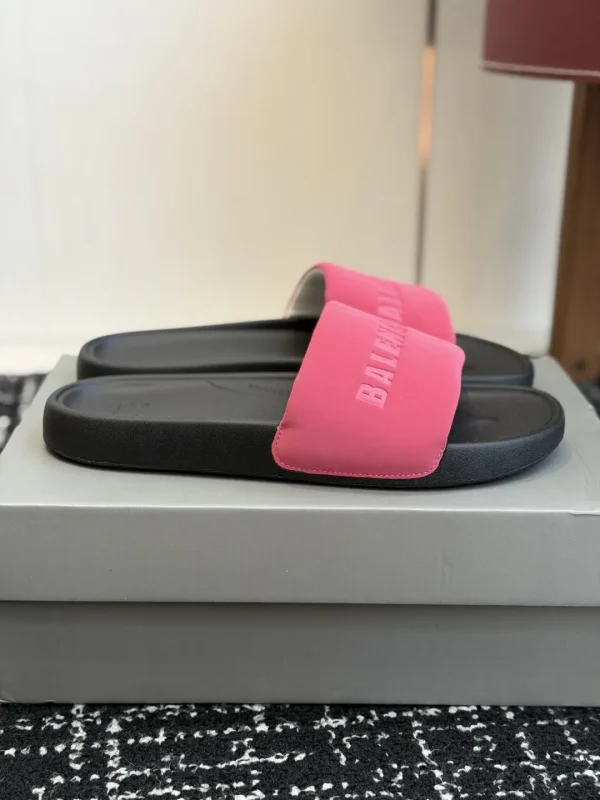 Balenciaga Solid Color Embossed Logo Slide Sandals image 1
