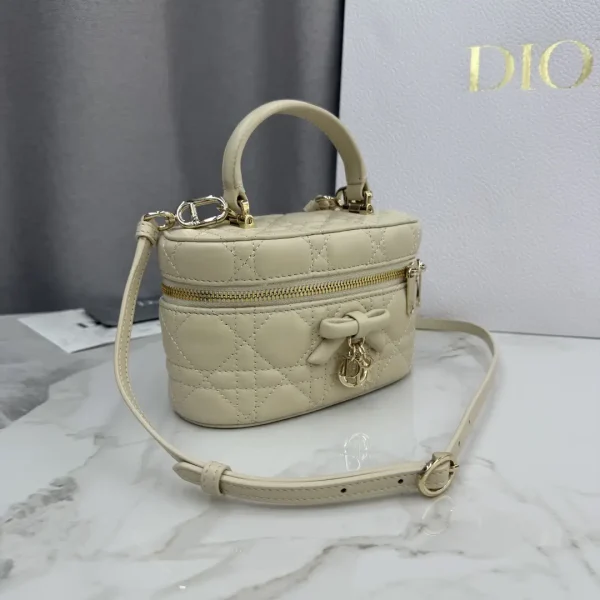Dior Quilted Lambskin Mini Vanity Bag with Bow Charm image 1