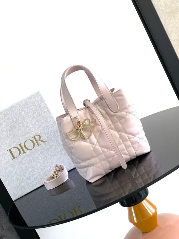 Dior Pink Quilted Leather Top Handle Bag image 1