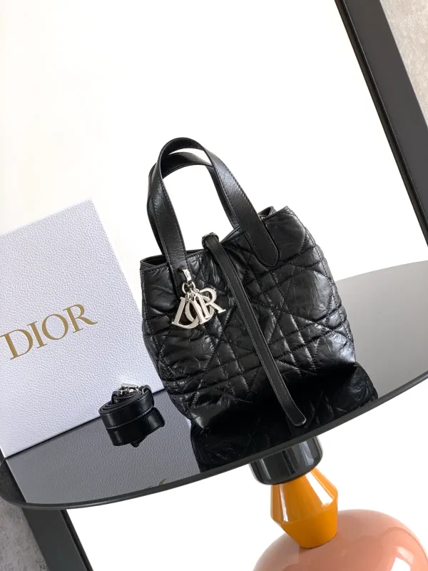 Dior Black Quilted Leather Toujours Vertical Top Handle Bag image 1