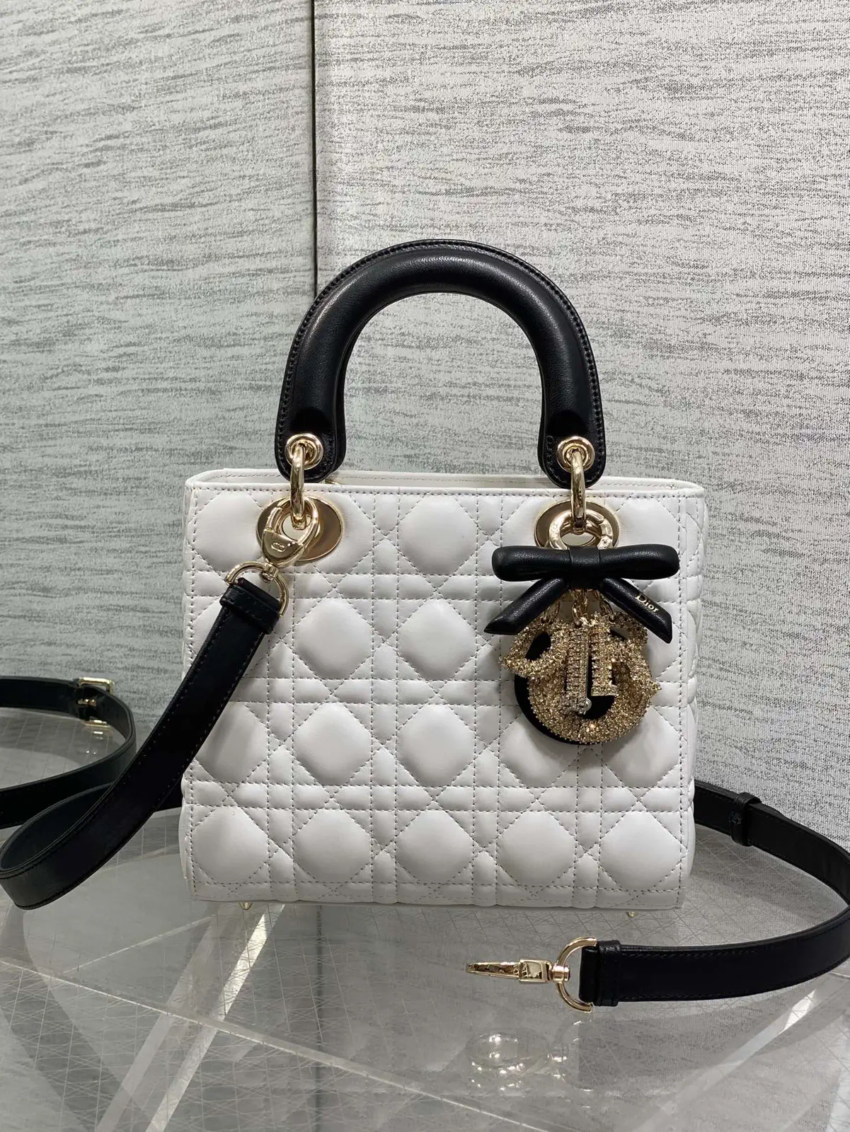 Dior Quilted Two-Tone Top Handle Bag image 1