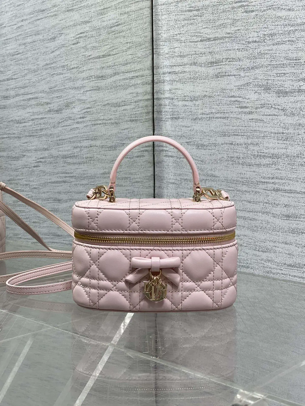 Dior Quilted Bow Cosmetic Bag image 1