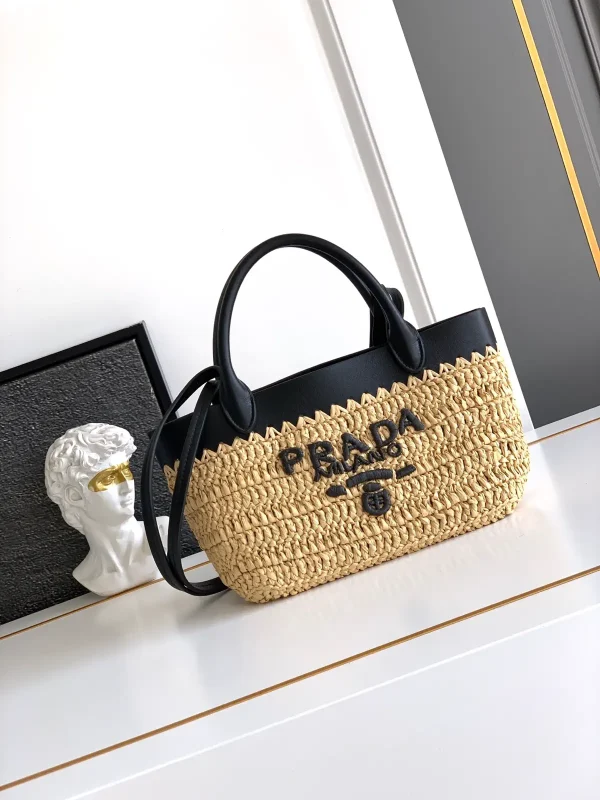 Prada Mini Straw Tote Bag image 1