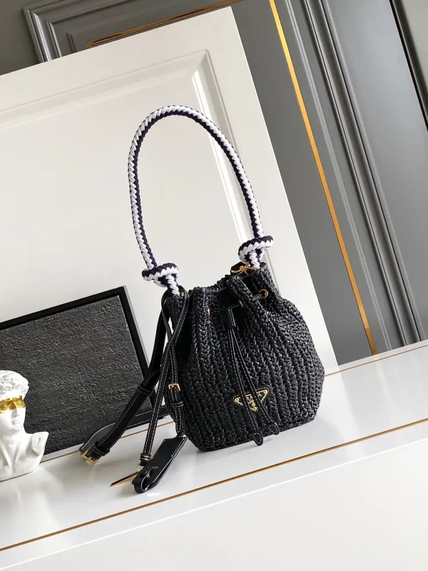 Prada Woven Straw Bucket Bag image 1