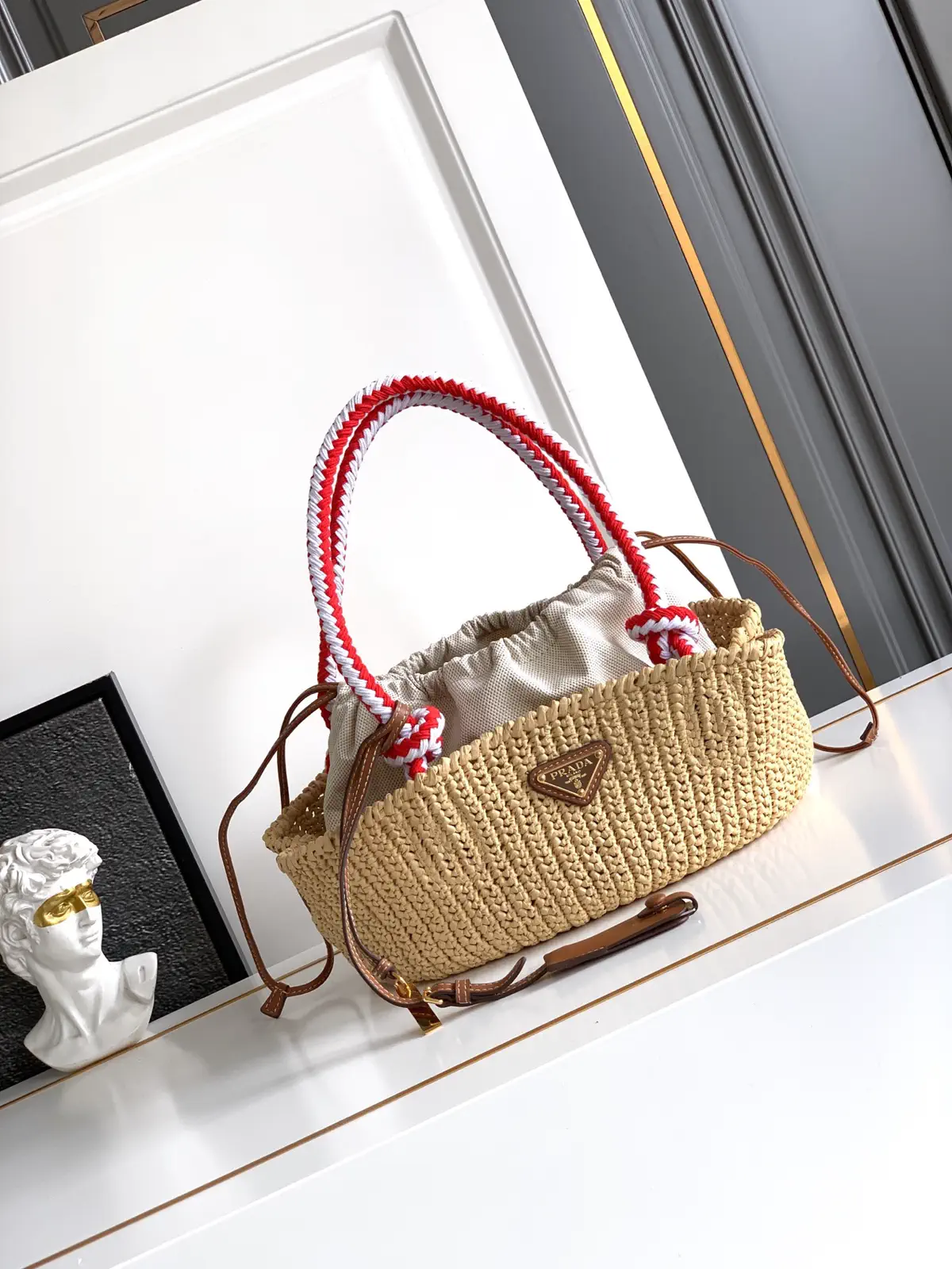 Prada Woven Top Handle Bag image 1