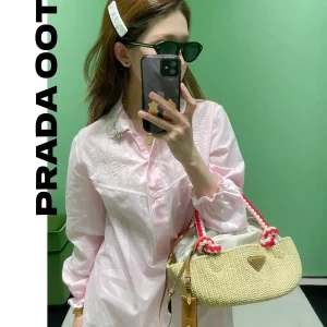 Prada Straw Top Handle Bag image 1