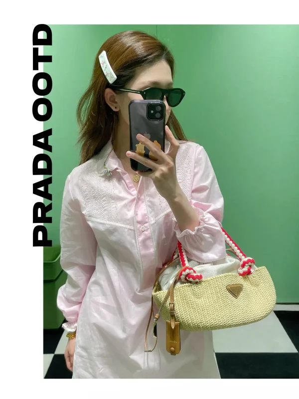 Prada Straw Top Handle Bag image 1