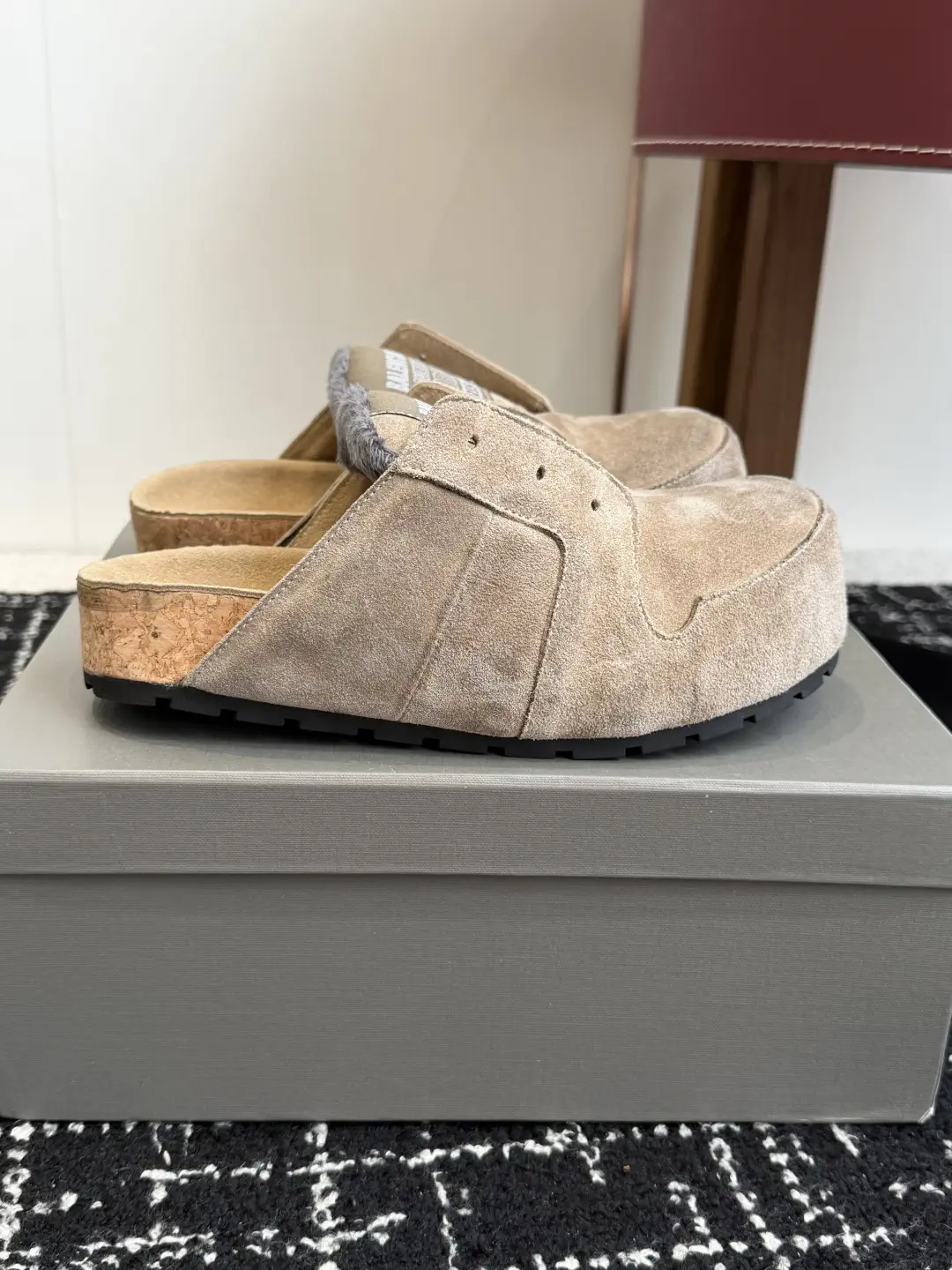 Closed Toe Suede Mule Slippers image 1