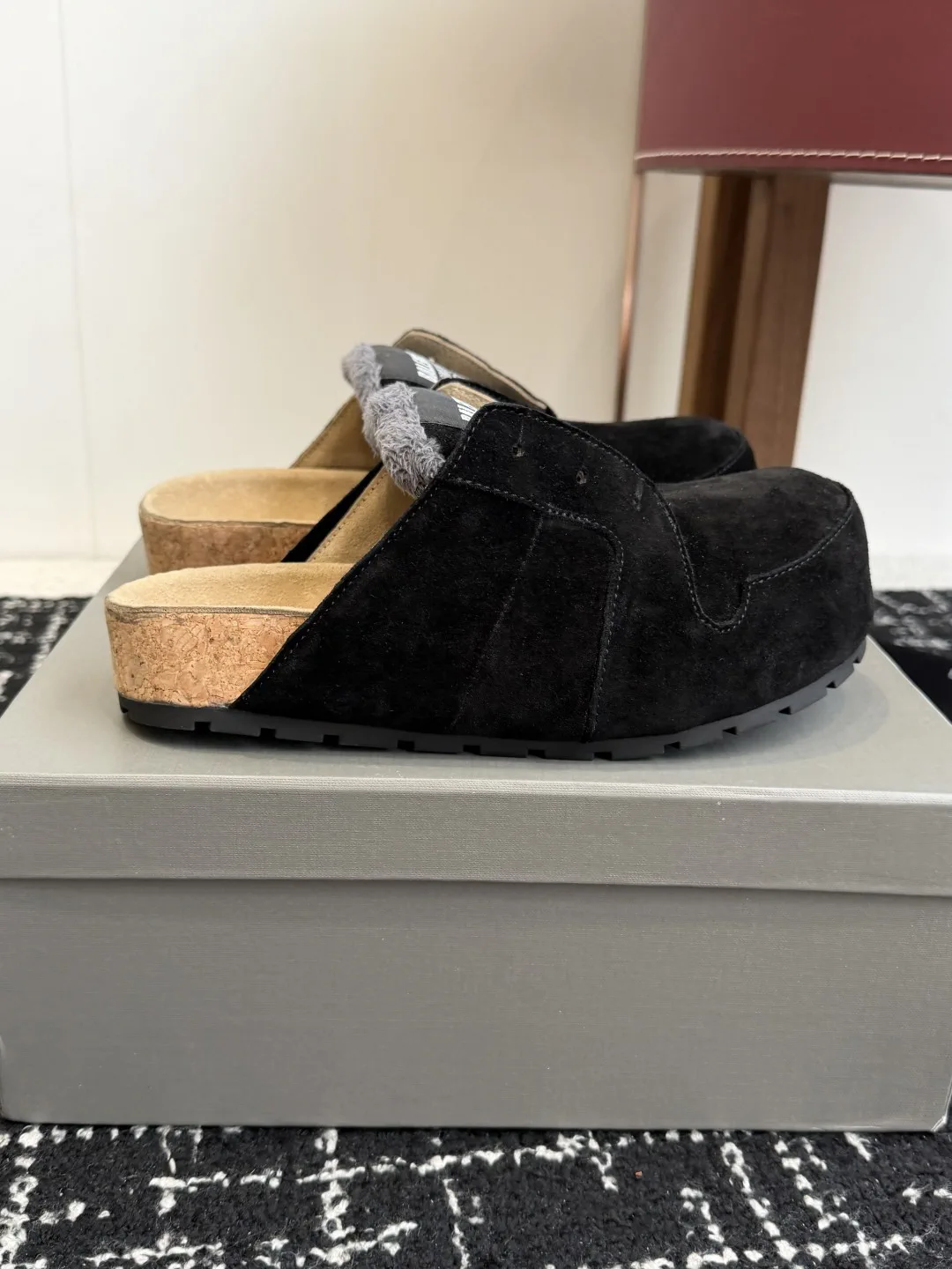 Closed Toe Suede Mule Slippers image 1