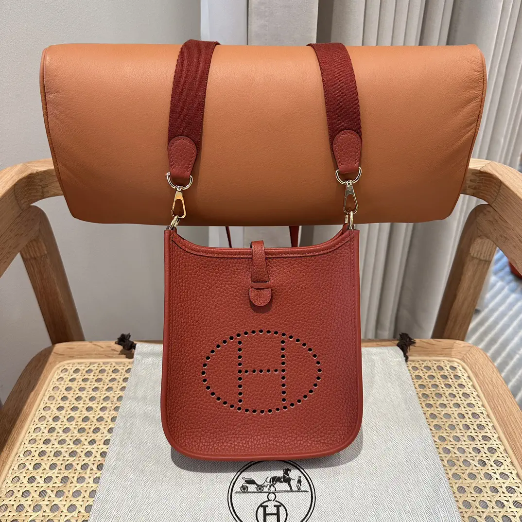 Hermès Brick Red Mini Evelyne Crossbody Bag image 1