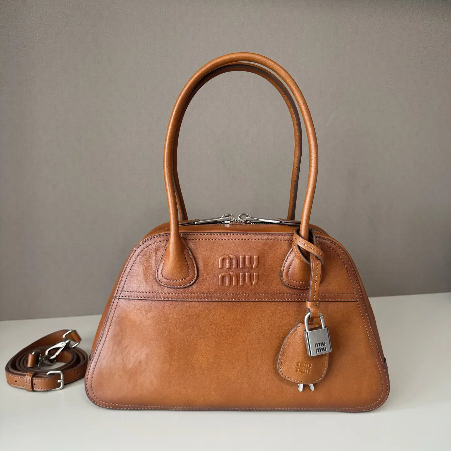Miu Miu Vivant Leather Top Handle Bag image 1