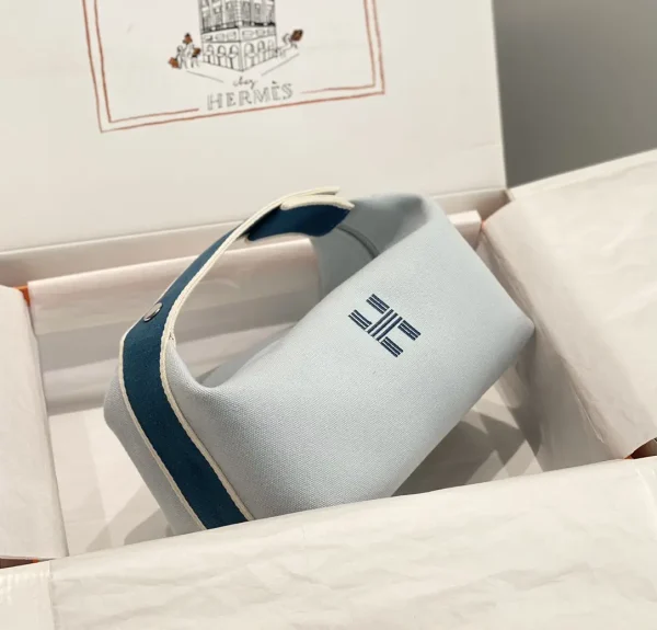 Hermès Canvas Top Handle Toiletry Bag image 1