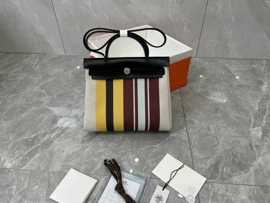 Hermès Herbag Striped Top Handle Bag image 1
