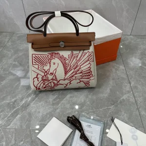 Hermès Herbag Pegasus Print Top Handle Bag image 1