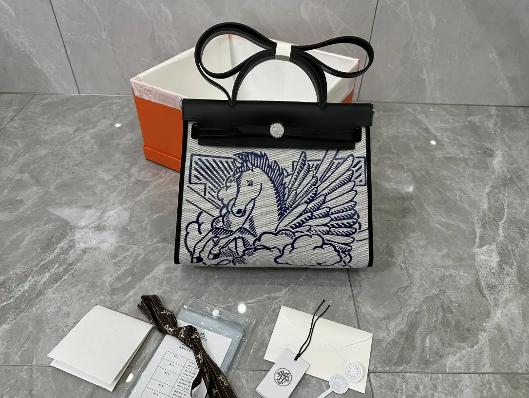 Hermès Herbag PM Pegasus Print Top Handle Bag image 1